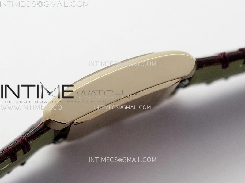 Tank Francaise Ladies 21.2mm RG 8848F 1:1 Best Edition Silver Dial on Red Leather Strap Ronda Quartz V2